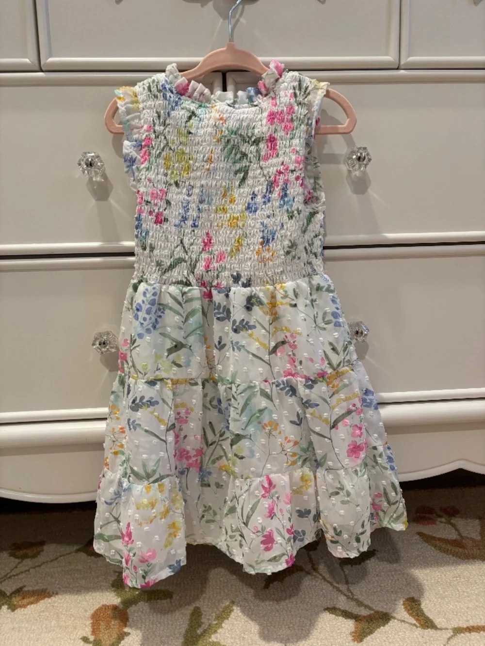 Gymboree- Floral Smocked Tiered Dress. Size 4T